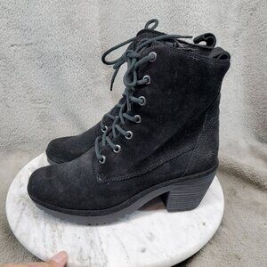 Fly London Shoes Womens EU 36 US 5.5-6 Black Suede Webe Lace Up Boots